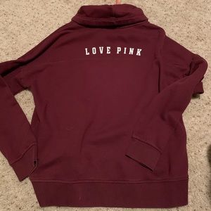 PINK Victoria's Secret Sweaters - Pink Burgundy Cowl Neck Sweater PINK Victoria's Secret Sweaters - Pink Burgundy Cowl Neck Sweater